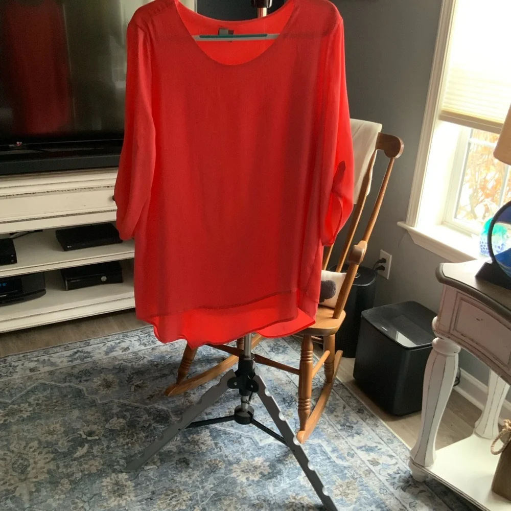 Chico's Vibrant Orange Blouse - Picture 1 of 3